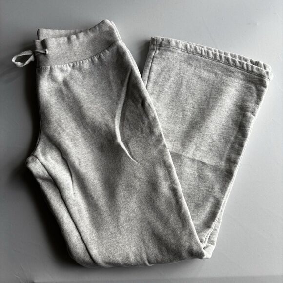 Brandy Melville Pants Gray Wide Leg Lounge Drawstring 100% Cotton Sweats - Picture 1 of 5